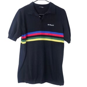 De Marchi Cycling Polo Jersey World Champion Stripe Black Euro XL Italy